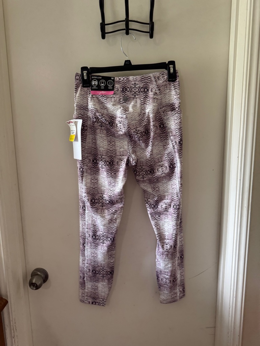 Gottex Purple Patterned High-Waist Leggings size M - Picture 4 of 7